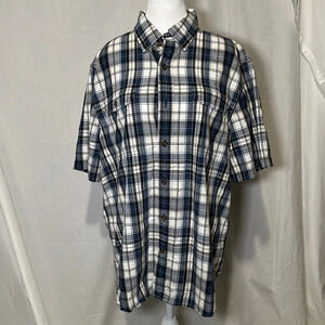 men’s plaid relaxed fit Carhartt short sleeve button up shirt size large